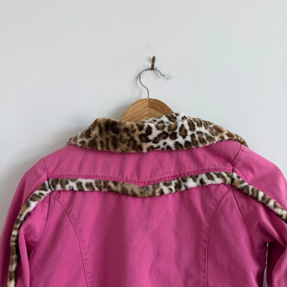 Vintage‎ Y2K Children's Place Leopard Print Faux Fur Lined Jacket